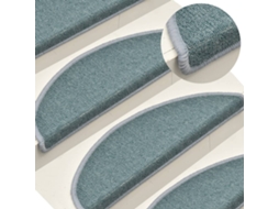 Vidaxl Tapetes De Escada 15 Peças 56x17x3 Cm Azul-marinho Semicircular