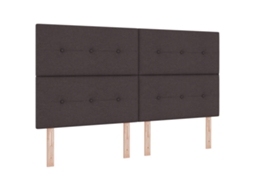 Cama Box Com Colchão E Led Marrom Escuro, Vidaxl Em Tecido (180x200 Cm)
