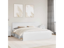 Vidaxl Estrutura Da Cama Com Cabeceira Branco 180 X 200 Cm