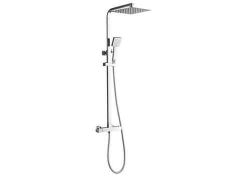 Coluna de Chuveiro com Misturador Termostático 38 Alto Ajustável 75-127 Cm Cabeça Alta de 10 Polegadas Aço Inoxidável AURALUM MAX