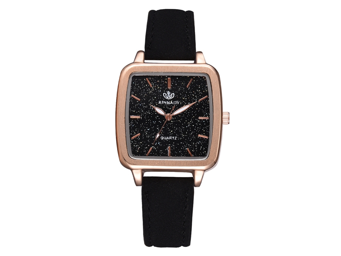 Relógio de Pulso Feminino de Quadrado com Pulseira de Couro Pu Estilo Fashion
