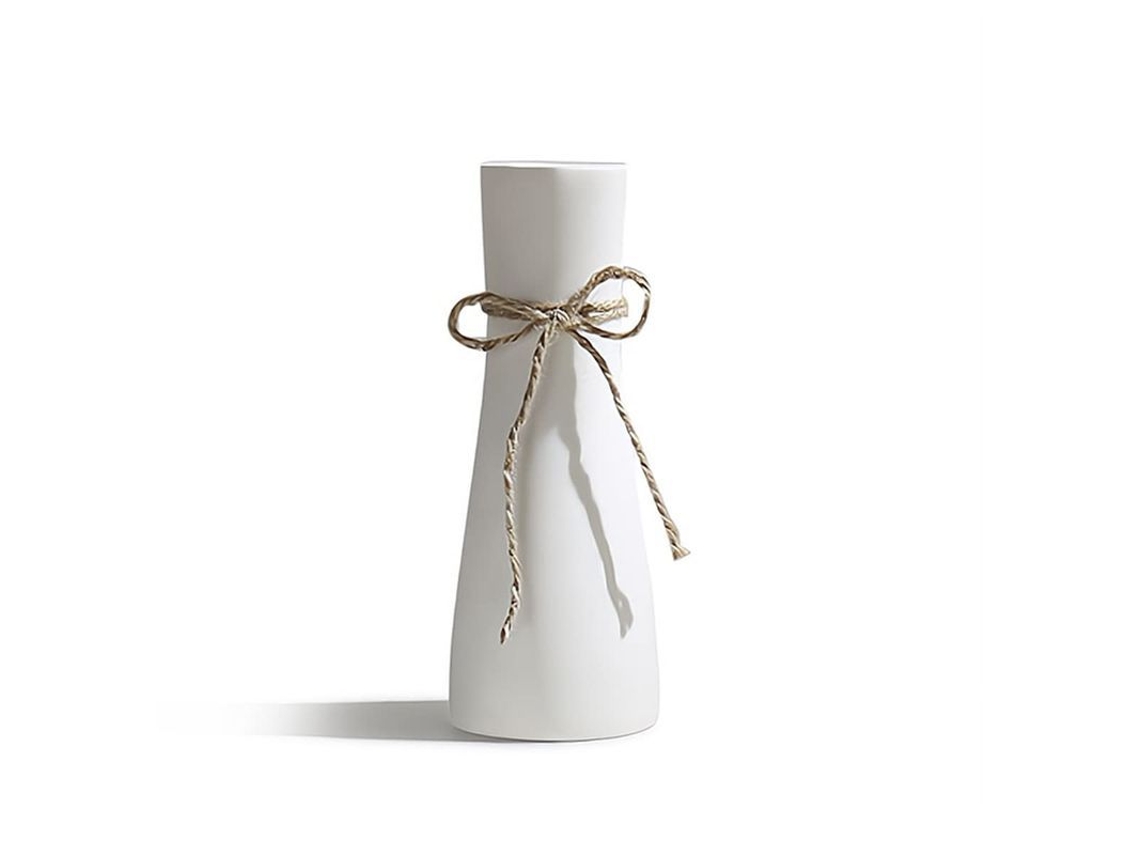 Vaso decorativo moderno em cerâmica branca com geometria moderna para casa, presente ideal de Natal e Ano Novo.