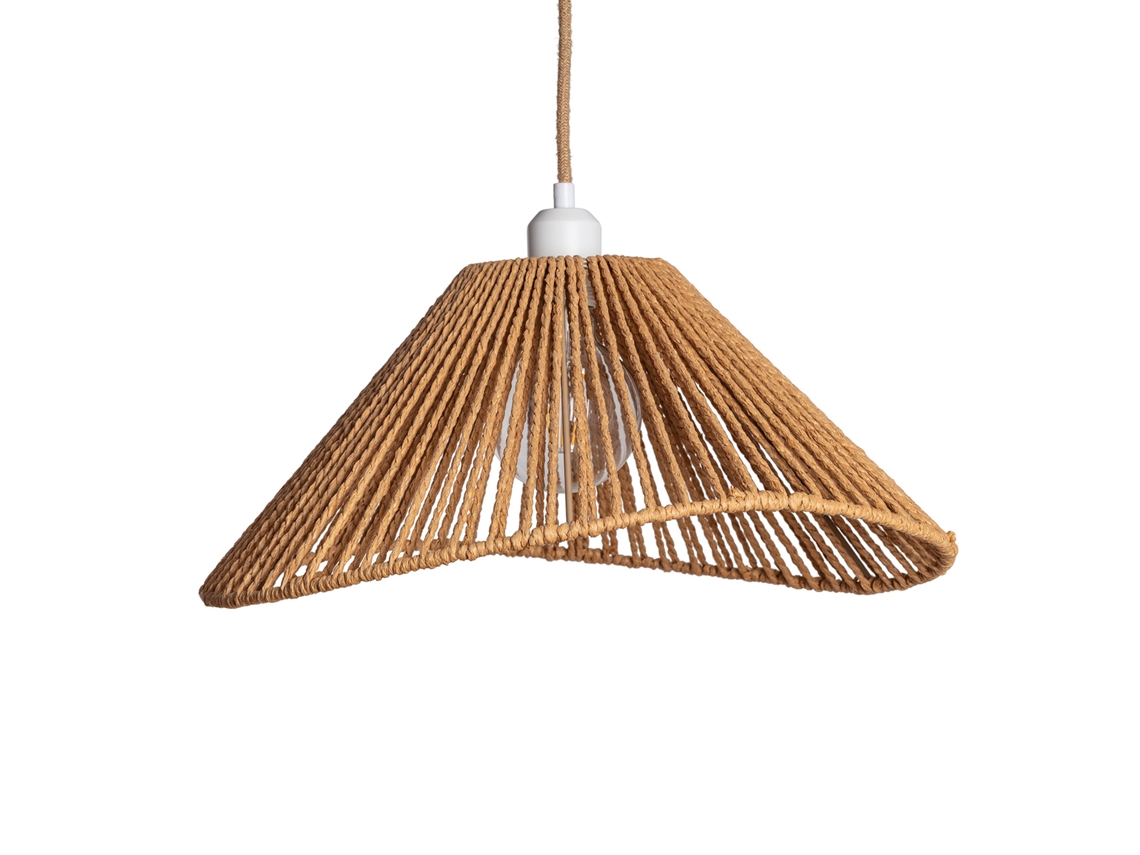 Candeeiro Suspenso Papel Trançado Mikah Ø450 Natural LEDKIA