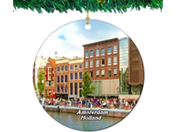 Casa de Anne Frank Amsterdã Holanda Decoração Colecionável Lembrança de Viagem Cidade Porcelana Dupla