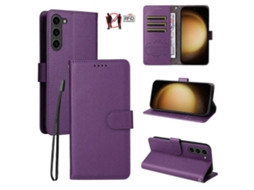 Capa De Couro Para Celular Com Bloqueio Rfid E Textura De Lichia Para 3 Cartões