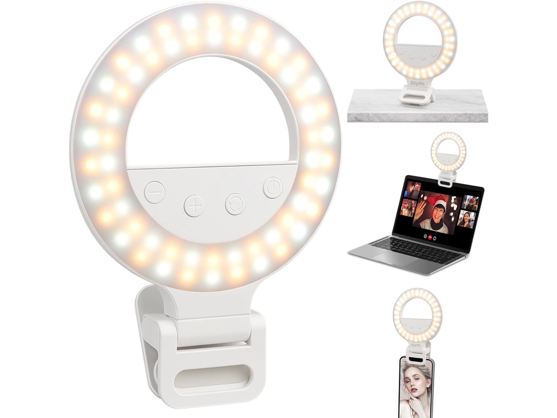 Luz De Selfie Com 60 Leds, Bateria De 1000mah, Rotação De 360° E 10 Níveis De Brilho (branca)