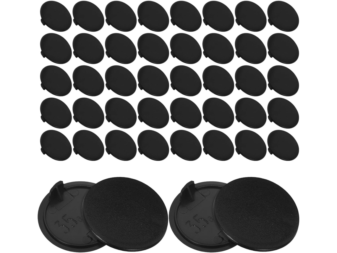 Conjunto De 50 Tampões Redondos Plástico Para Orifícios Parafusos Em Móveis Mesa, Compatíveis Com Armários E Guarda