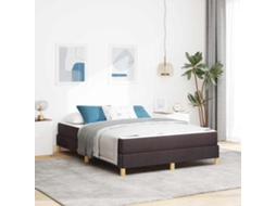 Vidaxl Cama Box Com Colchão Marrom Escuro 140 X 200 Cm Tecido