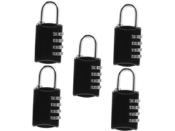 Conjunto De 5 Cadeados Combinação Digital Para Armário Academia,