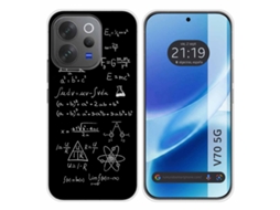 Capa Tumundosmartphone De Silicone Para Vivo V70 5g Com Design De Fórmulas E Desenhos