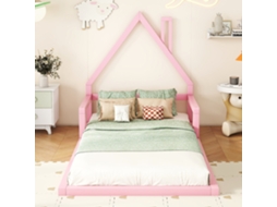 Cama Infantil 90x200 Rosa Formato Casinha Pinho