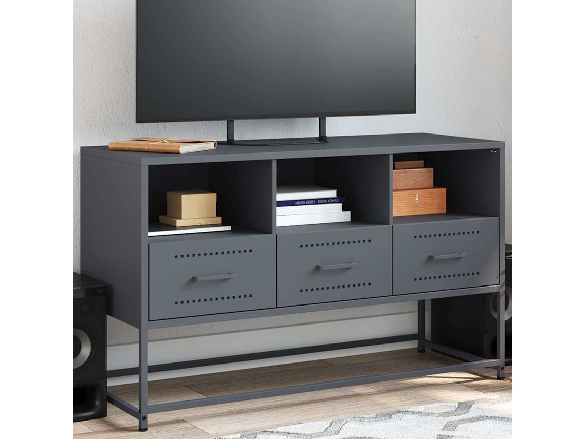Vidaxl Móvel De Tv 100,5x39x60,5 Cm Aço Antracite