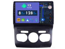 Auto Rádio Carro Bluetooth Autoradio 8GB RAM 128G ROM CarPlay Navegação GPS Ecrã Táctil RoverOne para Citroen C4 2 B7 2013-2016  