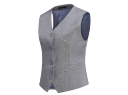 Colete Slim Feminino De Viscose Com Design Elegante Para Trabalho E Ocasiões Casuais - Tamanhos Xs A 2xl Cinza