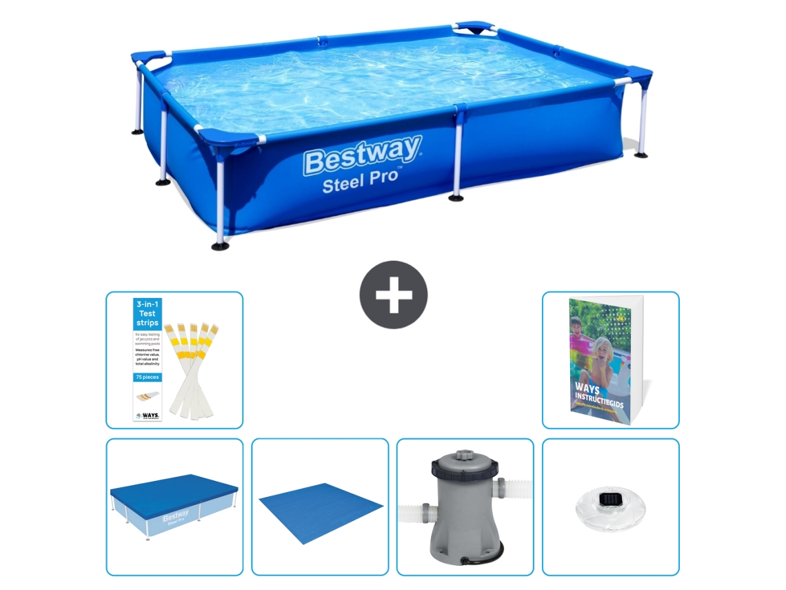 Bestway Piscina Bestway Steel Pro Retangular - 221x150x43 Cm - 7-peças S74