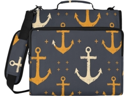 Organizador de Documentos Pasta Com Design Retro Quadro Negro 1, 5 Polegadas, 3 Argolas Com Alça E Vários Sacos