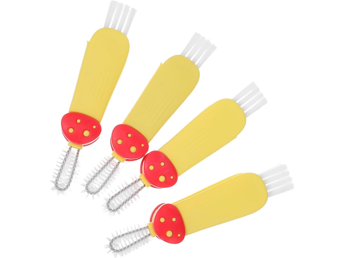 Conjunto De 4 Escovas Limpeza Didiseaon Para Tampas Copos E Garrafas, Plástico Resistente, Portátil E Ideal Para Espaços