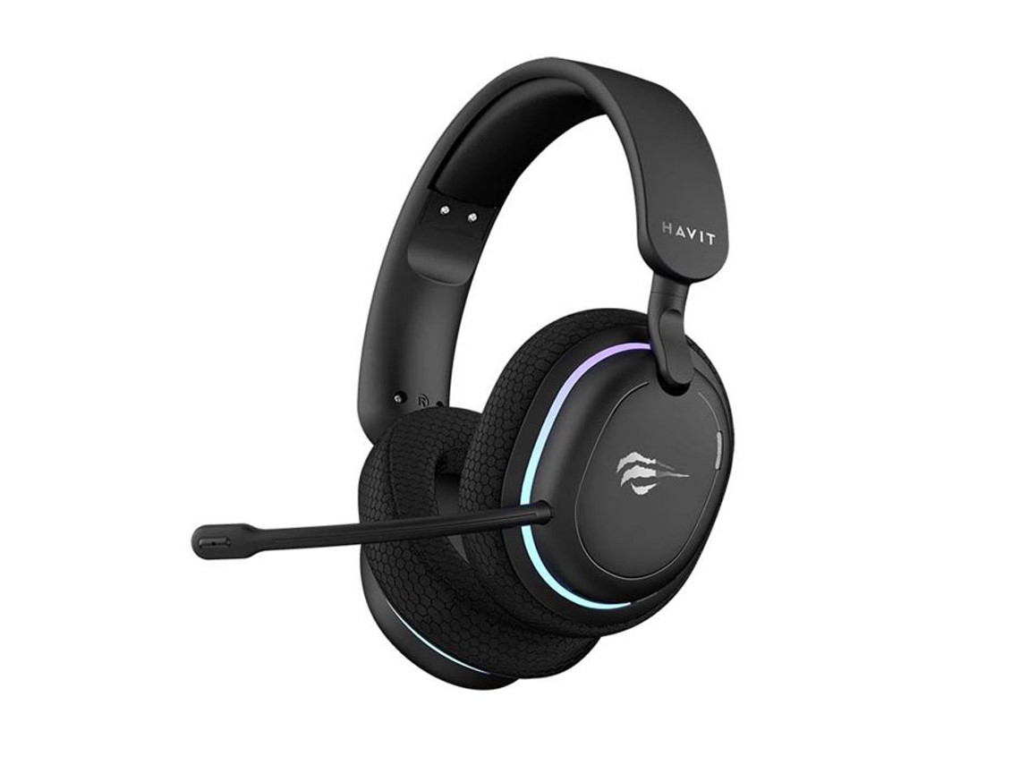 Fone de ouvido sem fio para jogos Havit 750mAh, preto (Fuxi H7)