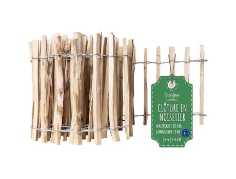 Cerca De Jardim Creative Home Madeira De Avelã Altura 35 Cm Comprimento 5 M Espaçamento 3 5 Cm