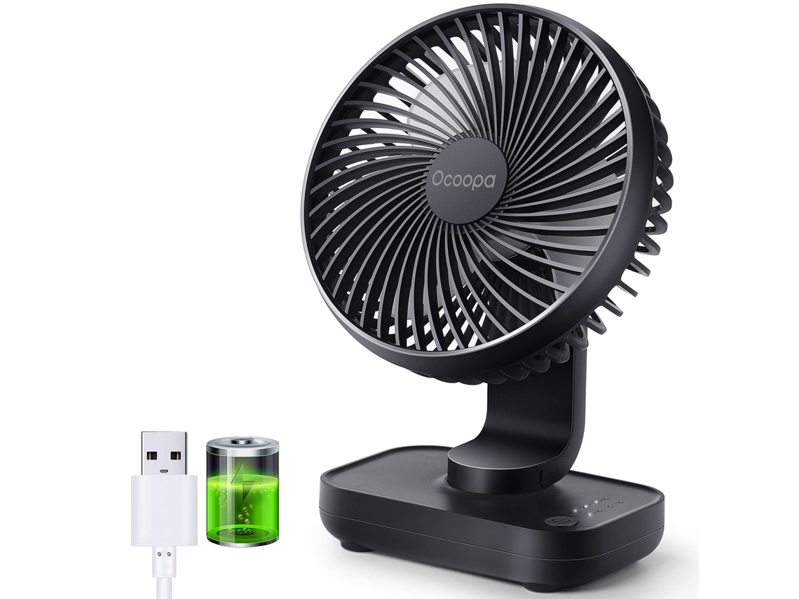 Ventilador De Mesa De 4000mahvelocidades De Vento, Design Destacável, Adequado Para Uso Doméstico, Quarto, Escritório E Externo Zeuxo