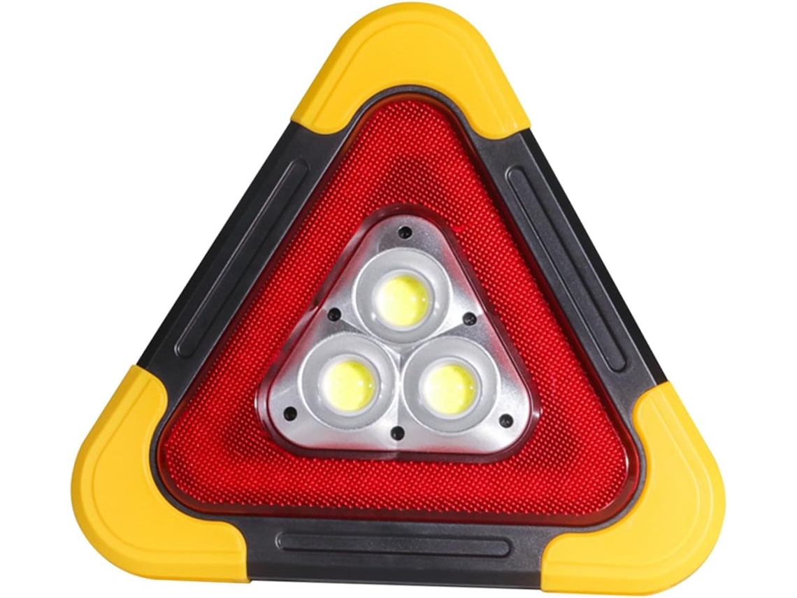 Luz de advertência triangular multifuncional para carro, design Estavel.