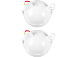 Fogão De Ovos Micro-ondas 2 Peças, Vaporizador Plástico Para Forno Ferramenta Cozimento Café Da Manhã