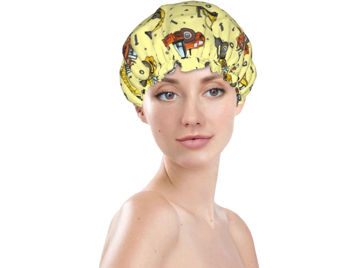 Touca De Banho Feminina, Reutilizável, Impermeável, Dupla Camada, Com Elástico, Ideal Para Cabelos Longos, Touca De