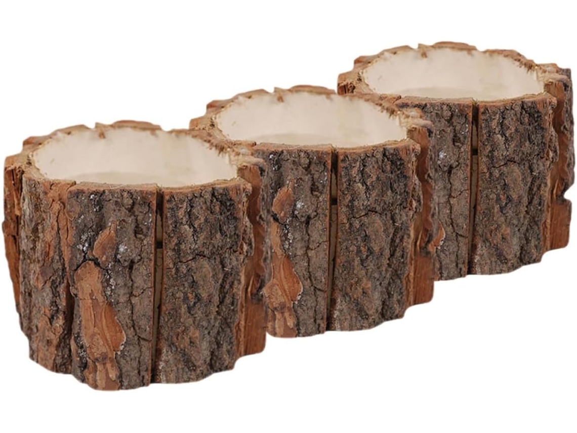 Conjunto de 3 Alipis com Porta canetas em Madeira Maciça Natural, Tamanho Grande, Organizador Multifuncional P