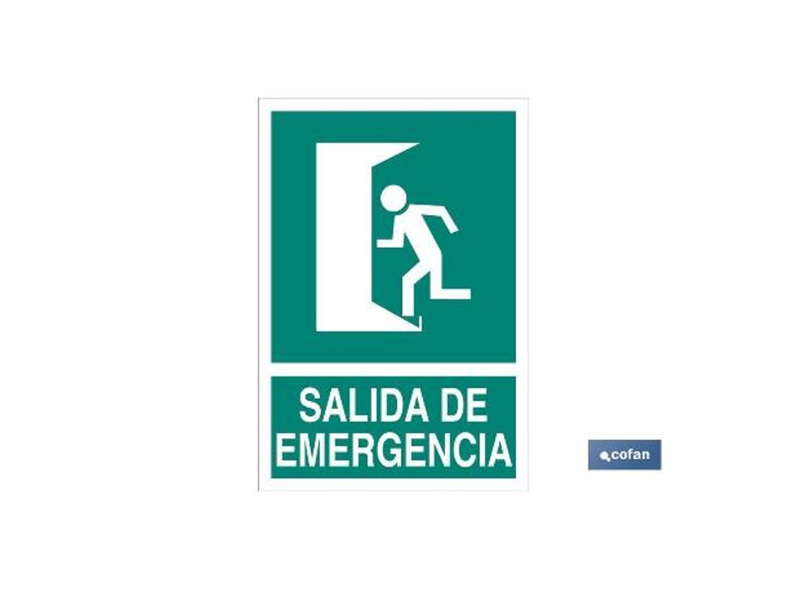 Señal luminiscente 297x210mm. salida de emergencia texto