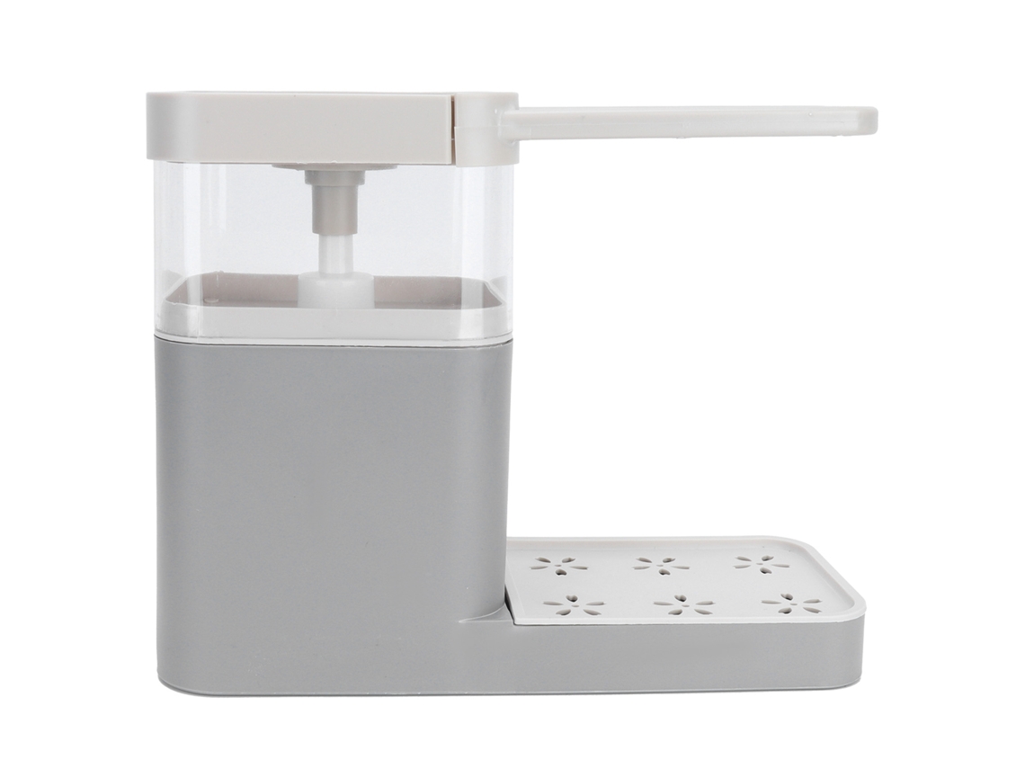 Dispenser de Sabão Manual com Suporte para Esponja Cinza NEVEANCE