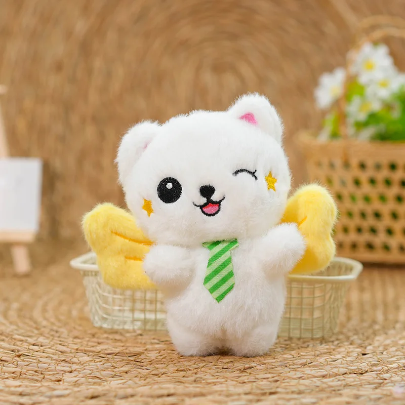 Chaveiro De Pelúcia De Gato Anjo Fofo E Adorável De 12 Cm (amarelo)