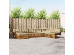 Vidaxl Conjunto De Sofás Para Exterior 8 Unid. Natural E Bege