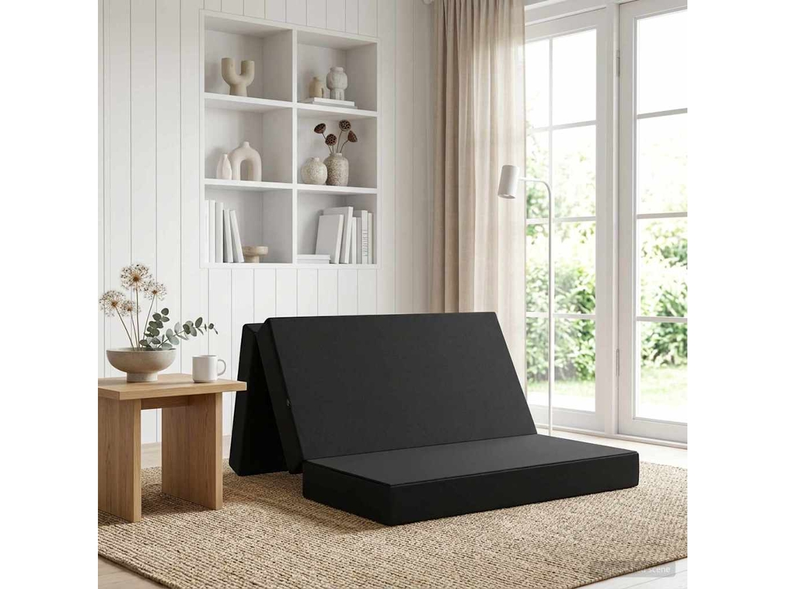 Vidaxl Sofá Cama Dobrável 140 X 67 X 45 Cm Preto