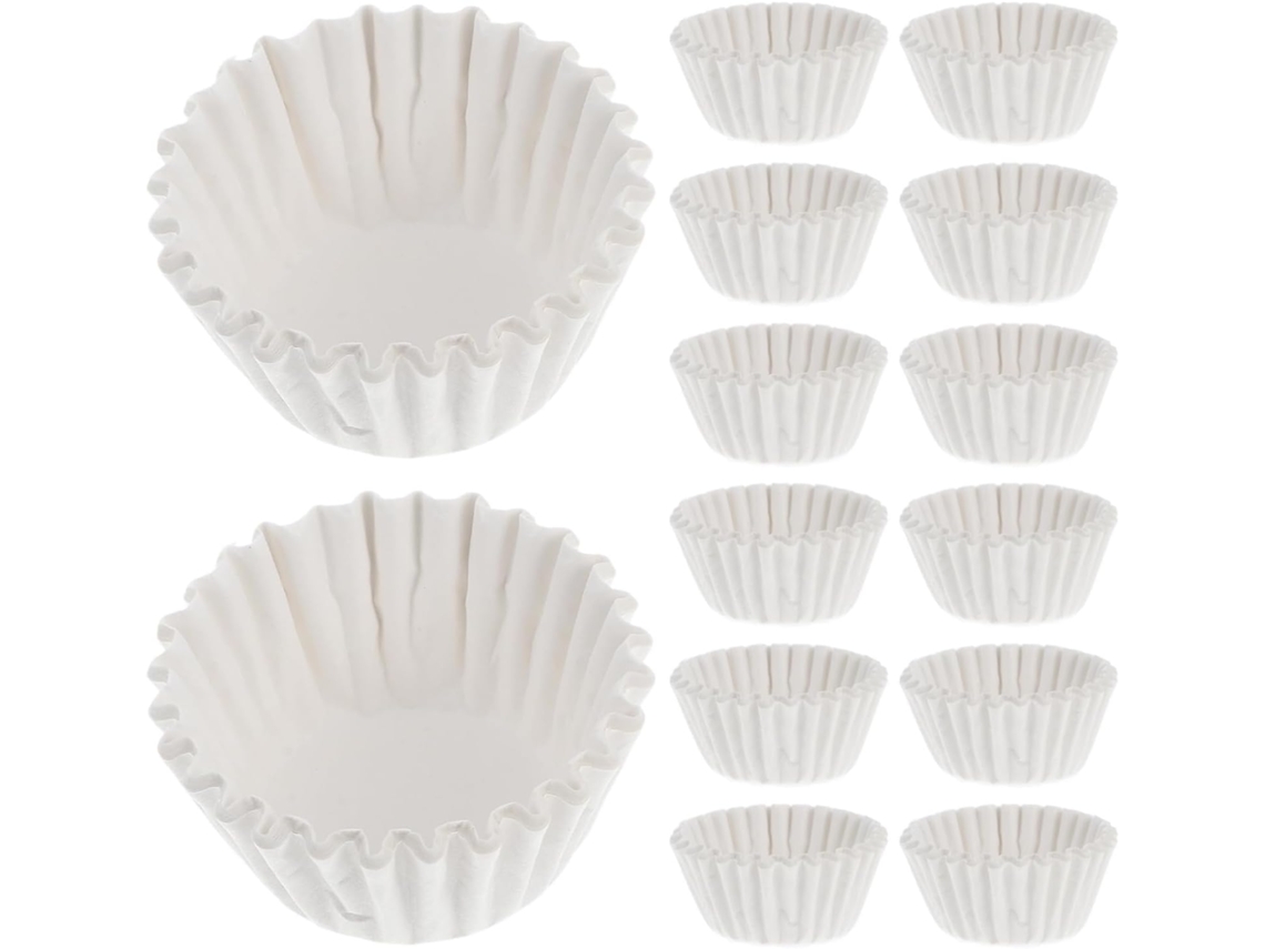 1000 Forminhas de Papel Redondas Brancas para Cupcakes