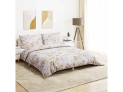 Vidaxl Conjunto De Capa De Edredão 140x200cm Algodão Branco E Castanho