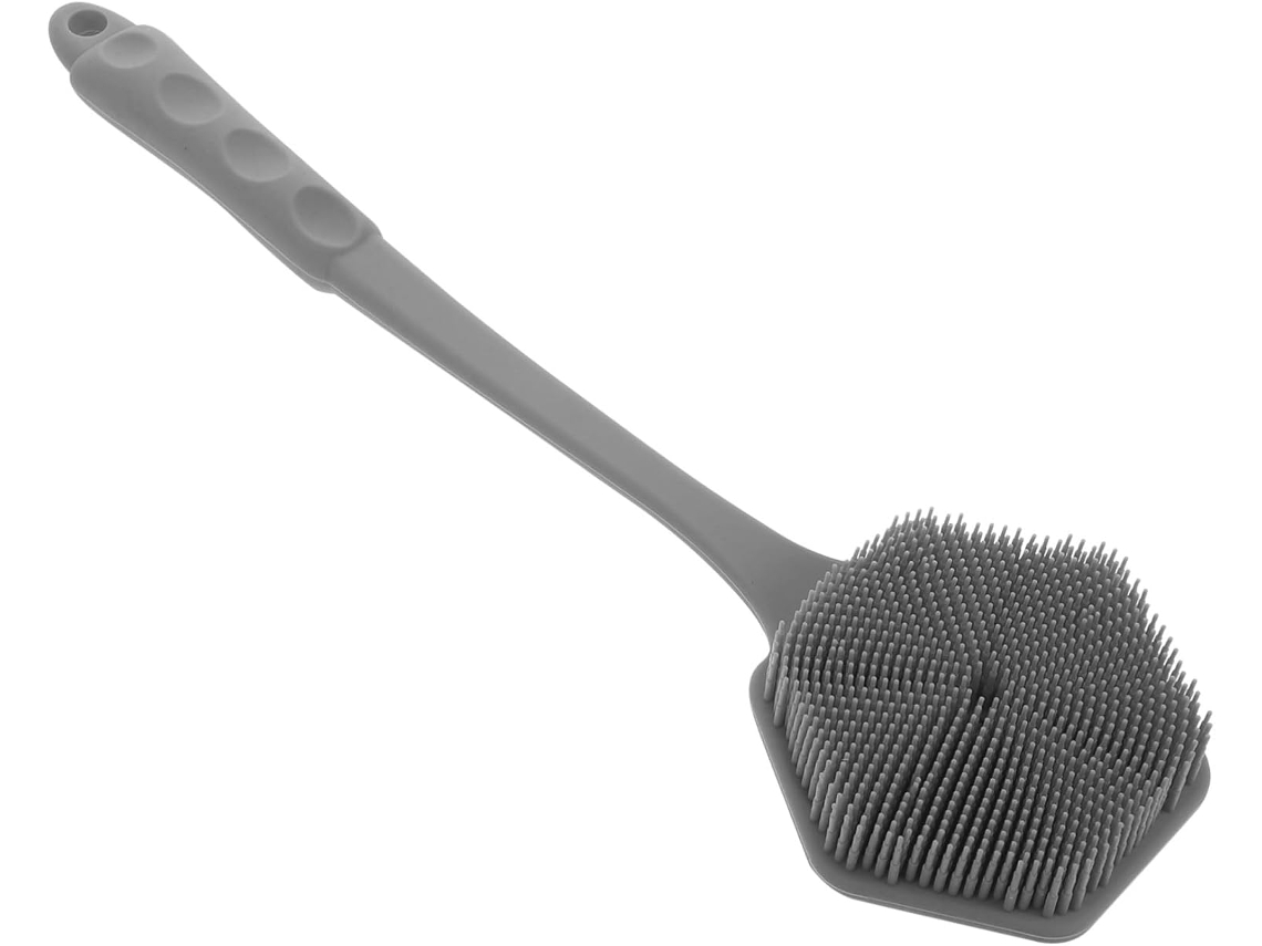 Escova De Banho Esfoliante Silicone Healvian Soft Para O Corpo, Com Cabo Longo E Pega Ergonômica, Para Homens E Mulheres