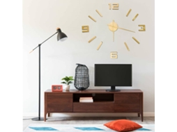 Vidaxl Relógio De Parede 3d Com Design Moderno 100 Cm Xxl Dourado