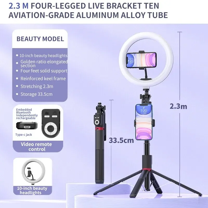 Bastão de Selfie de Mesa em Liga Metálica com Rotação de 360°, Estabilizador Gimbal e Conexão Bluetooth Sem Fio. MDUG