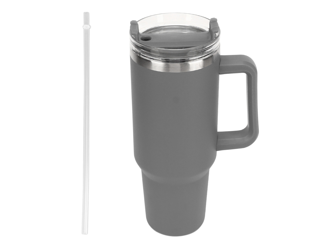 Mali caneca de Viagem Inoxidável 40oz Isolamento Vácuo com Canudo e Alça Anti vazamento