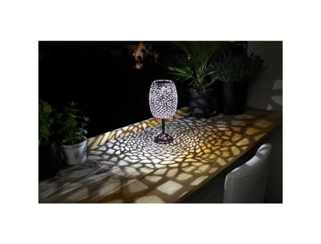 Lanterna Solar Galix G2003 Metal Cobreado Led Branca 10 Lumens H35 Cm