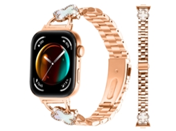 Pulseira Aço Inoxidável Trevo Ouro Rosa Huawei Fit 3/4/4 Pro Inf