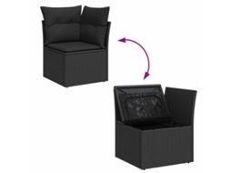 Conjunto de sofá de jardim 9 peças Preto Vime Pe MAISON EXCLUSIVE