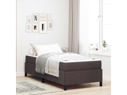 Vidaxl Cama Box Marrom Escuro 80 X 200 Cm Tecido