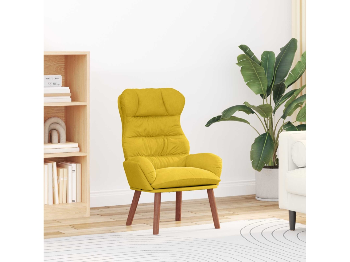 Vidaxl Poltrona Amarelo 69 X 74 X 93 Cm Veludo