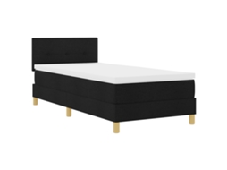 Conjunto 1 Cama Box Vidaxl Preto Tecido (80 X 200 Cm)
