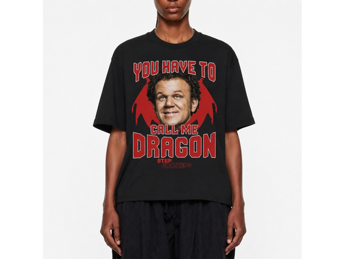 Rockinstone Step Brothers Movie Dragon Black Adult T-shirt Size:l