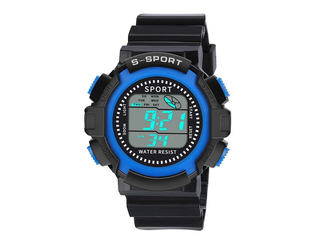 Reloj Electrónico Deportivo Casual Con Correa De Pvc Y Movimiento Digital Azul