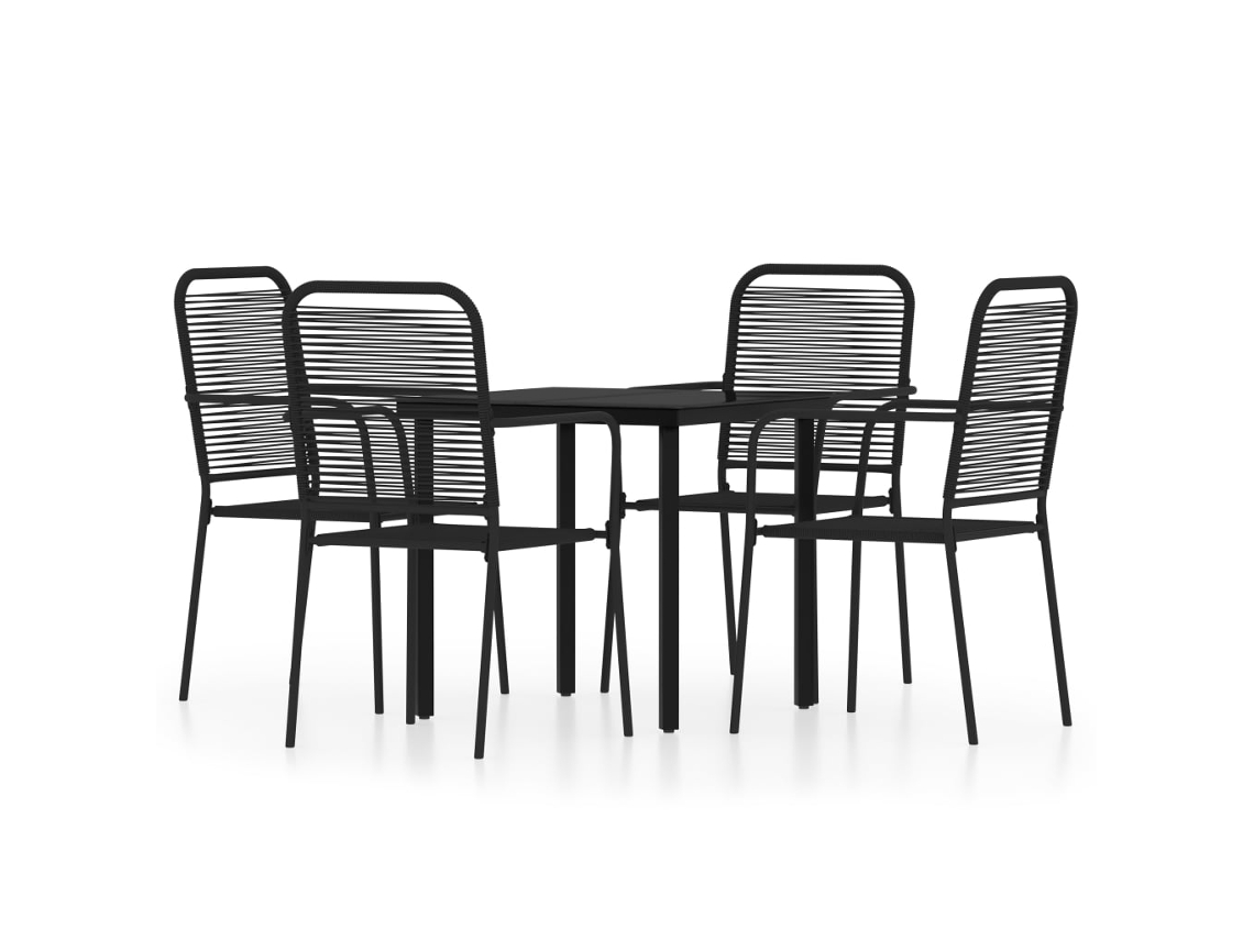 Dining Set, Dining Sets Vidaxl Preto Aço (mesa Com 80 Cm De Comprimento)