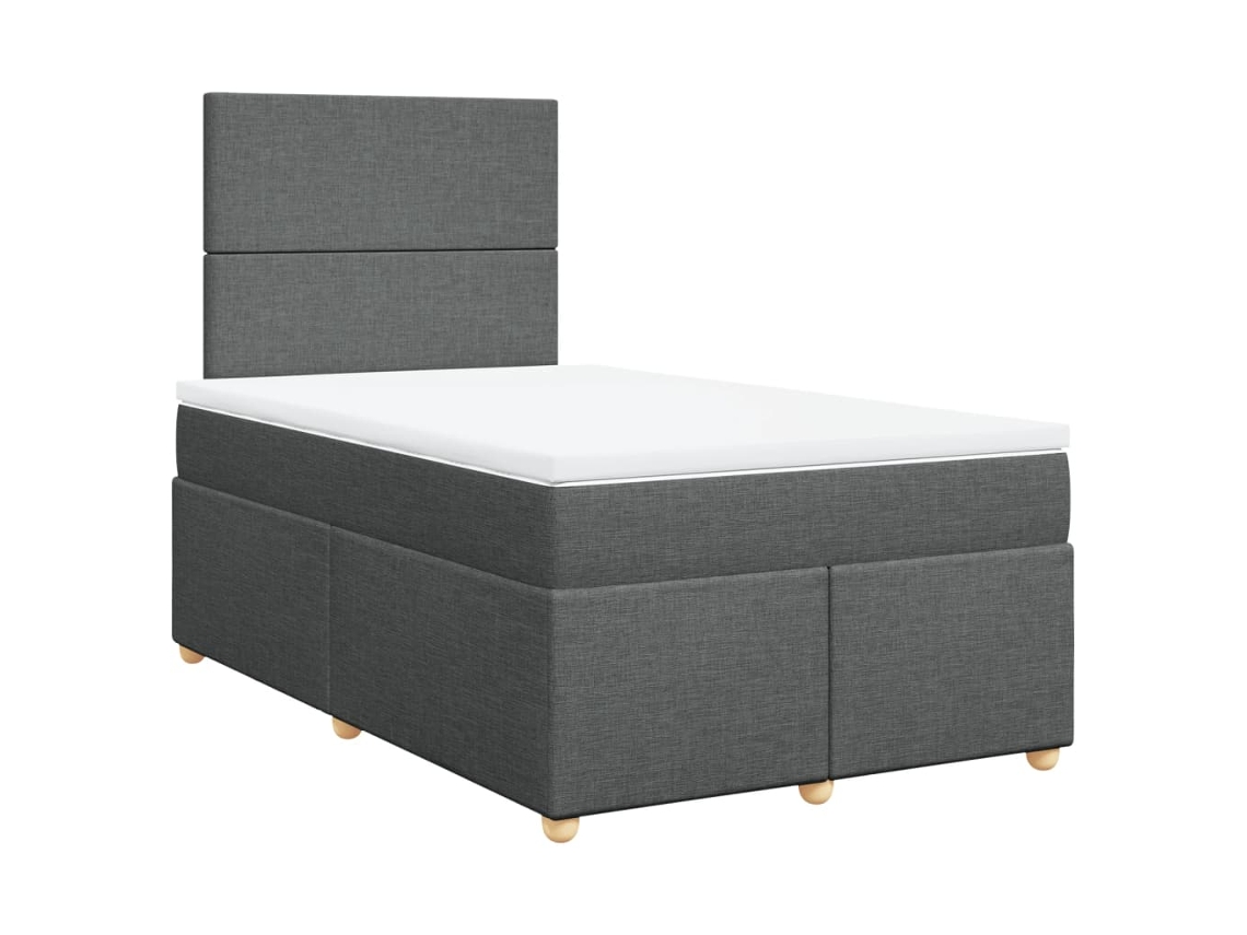 Cama Boxspring com Colchão 120x190 cm Tecido Cinzento Escuro MAISON EXCLUSIVE