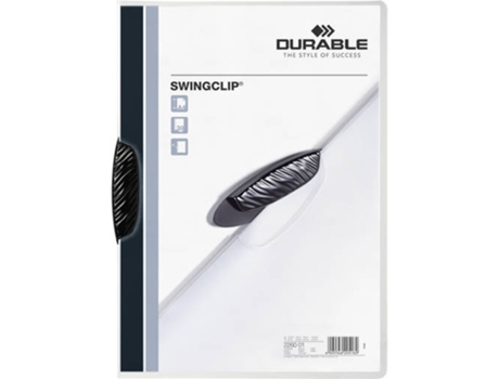 Classificador com Clipe Swingclip®, A4, 30 Folhas, Transparente com Clipe Preto